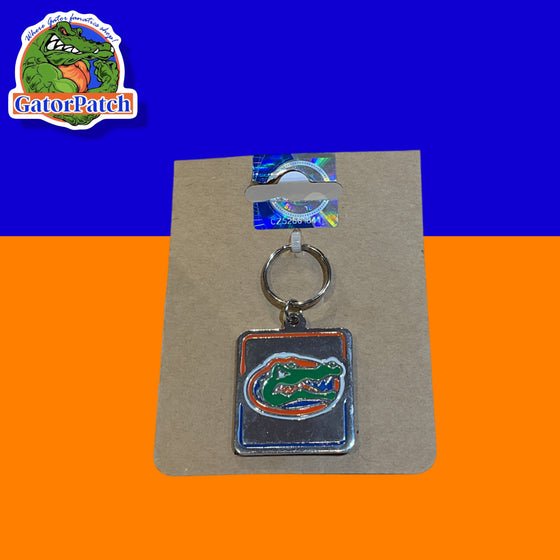 Silver Gator Head Keychain