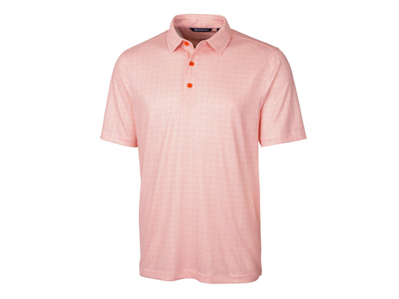 Cutter & Buck Pike Double Dot Print Stretch Mens Polo: College Orange / XXL / MCK00137