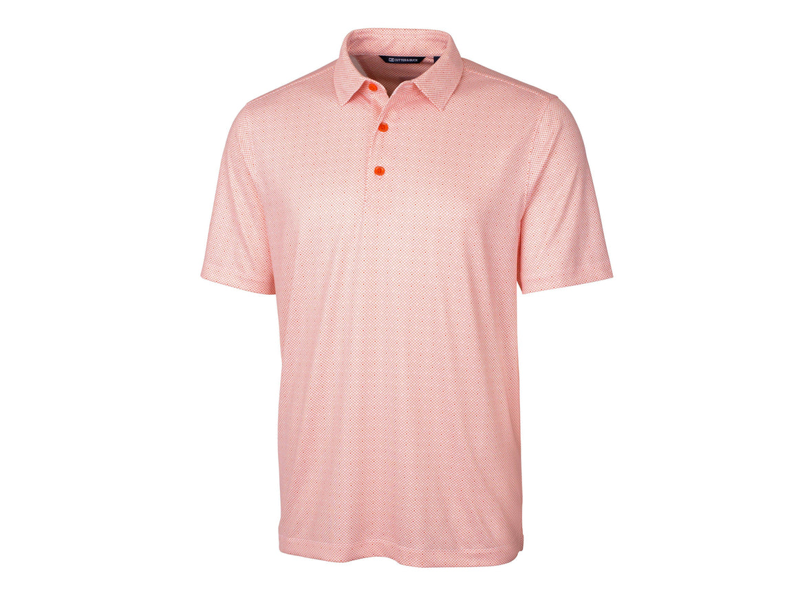 Cutter & Buck Pike Double Dot Print Stretch Mens Polo: College Orange / XXL / MCK00137