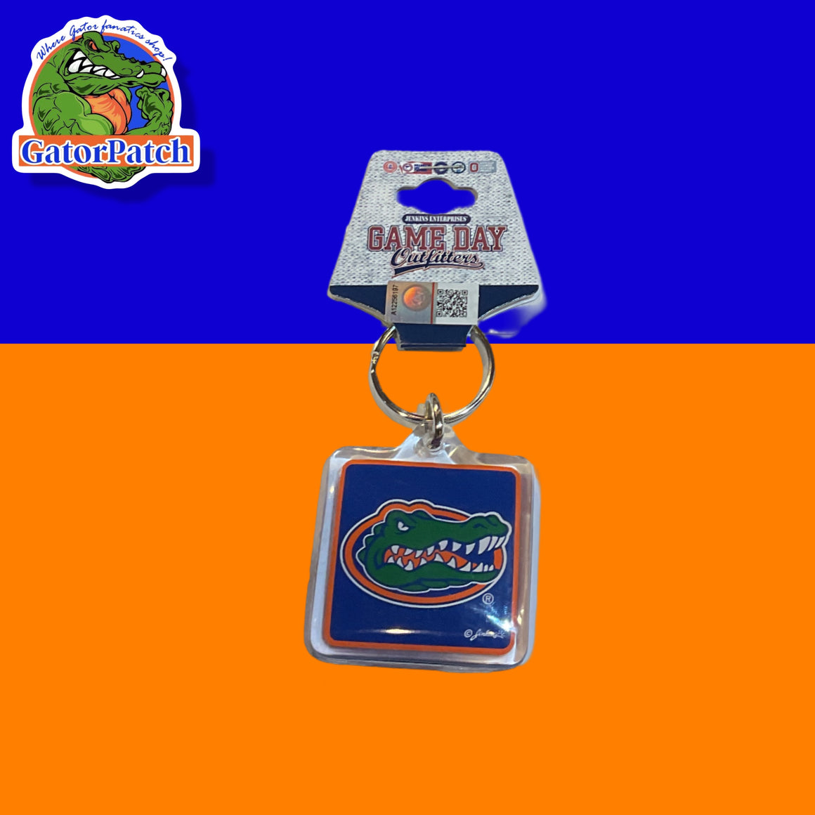 Blue Gator Head Keychain