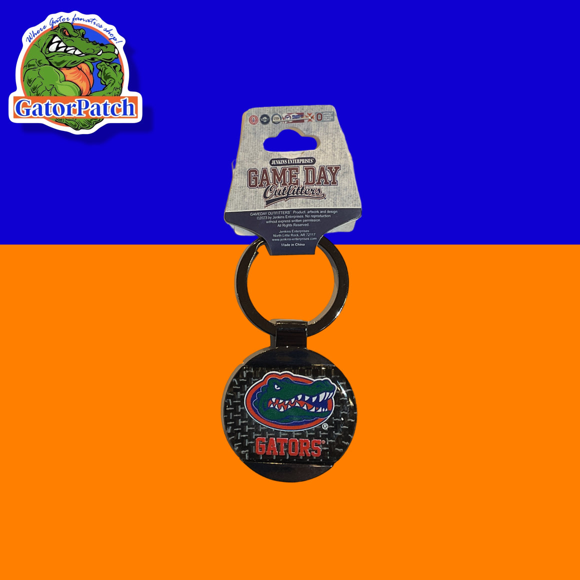 Black Gator Head Keychain