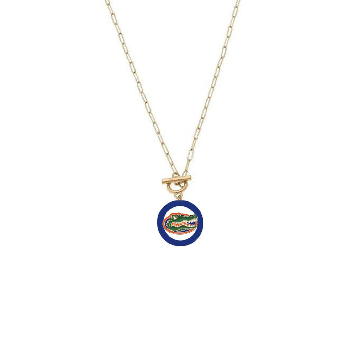 Florida Gators Logo Enamel T-Bar Necklace